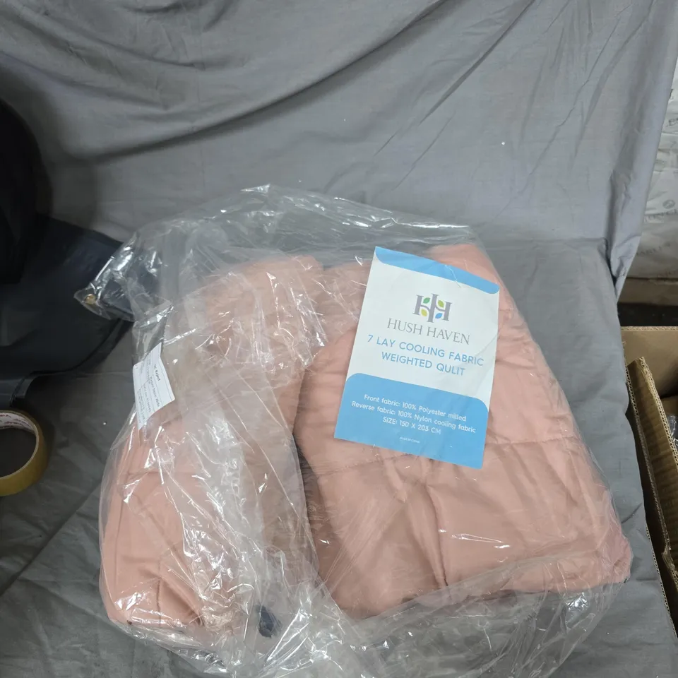 HUSH HAVEN 7-LAY COOLING FABRIC WEIGHTED QUILT – PINK, 150 X 203 CM