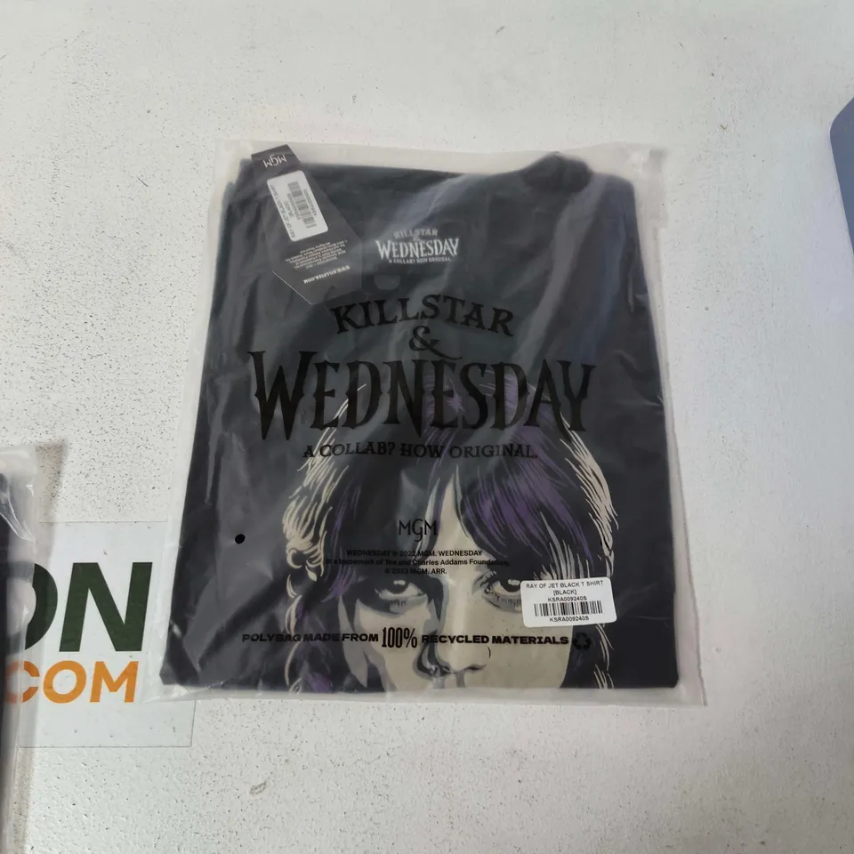 BAGGED BRAND NEW KILLSTAR & WEDNESDAY RAY OF JET BLACK T-SHIRT - S