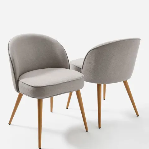 EMILIE FABRIC DINING CHAIRS - SET OF 2 GREY