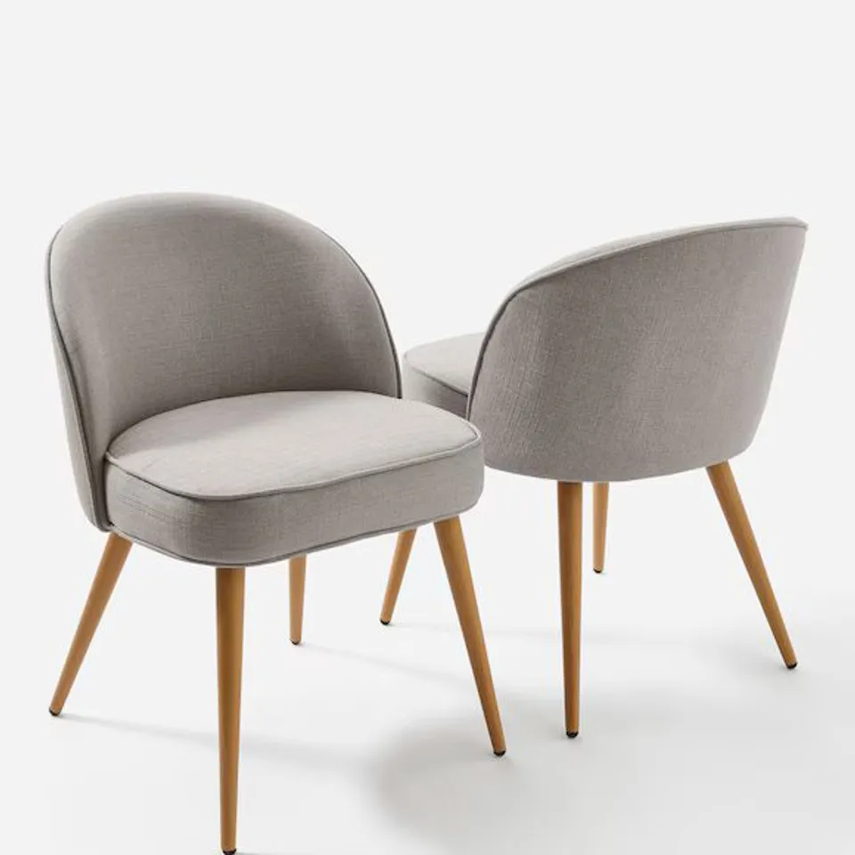 EMILIE FABRIC DINING CHAIRS - SET OF 2 GREY