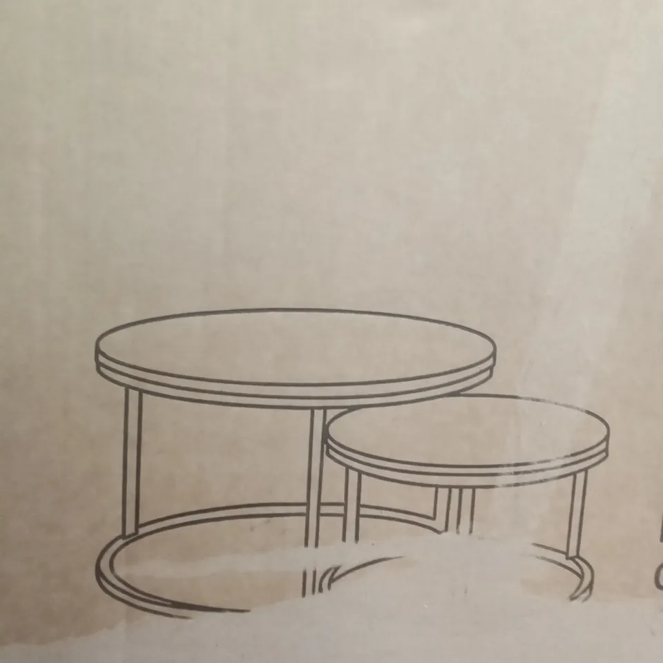 BOXED EMMALINE FRAME COFFEE TABLE - WHITE MARBLE 