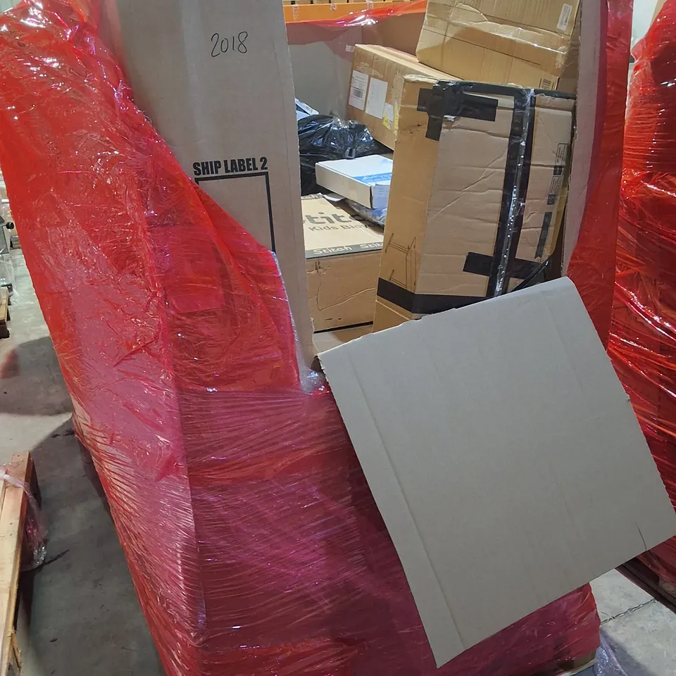 PALLET OF ASSORTED HOUSEHOLD ITEMS TO INCLUDE STAND UP PADDLE BOARD, HAUCK PRAM AND BABY CHANGING TABLE