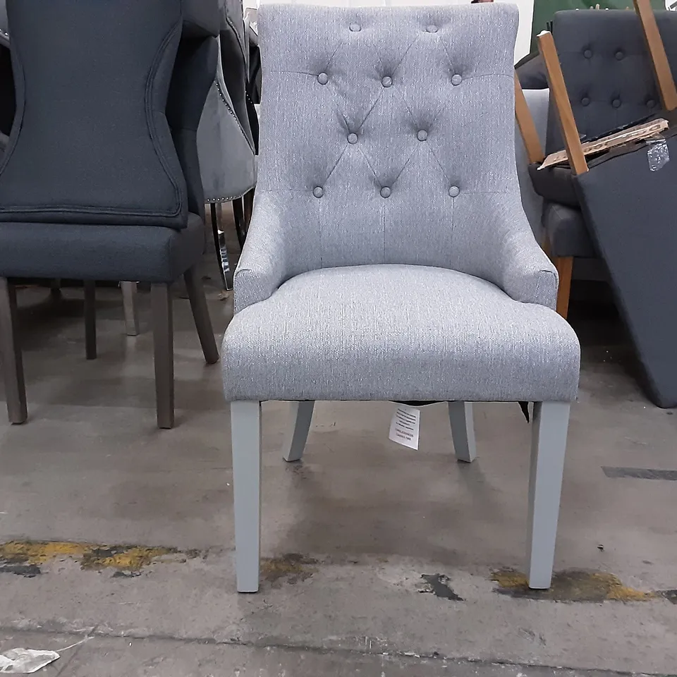 ONE UPHOLSTERED GREY DINING CHAIR 