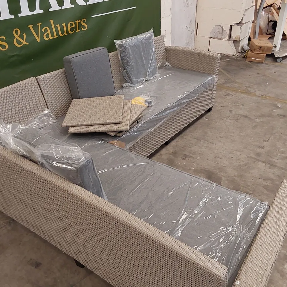 RATTAN CORNER SOFA IN GREY (2 ITEMS)