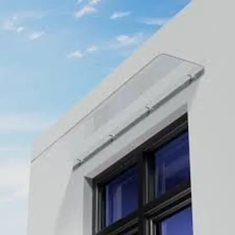 BOXED 160CM W X 33CM D DOOR CANOPY WINDOW AWNING - TRANSPARENT (1 BOX)