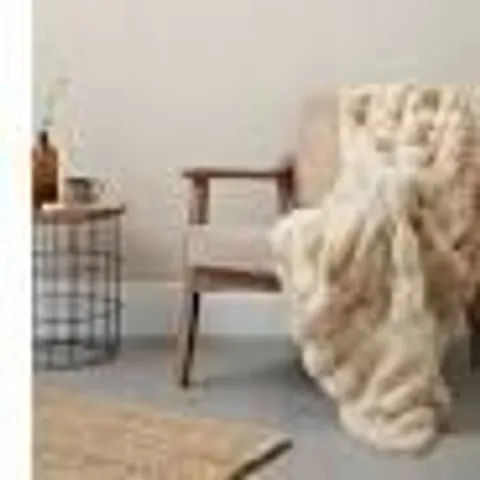 COZEE HOME GIFTABLE TEXTURED LUXURY FAUX FUR THROW PINK 