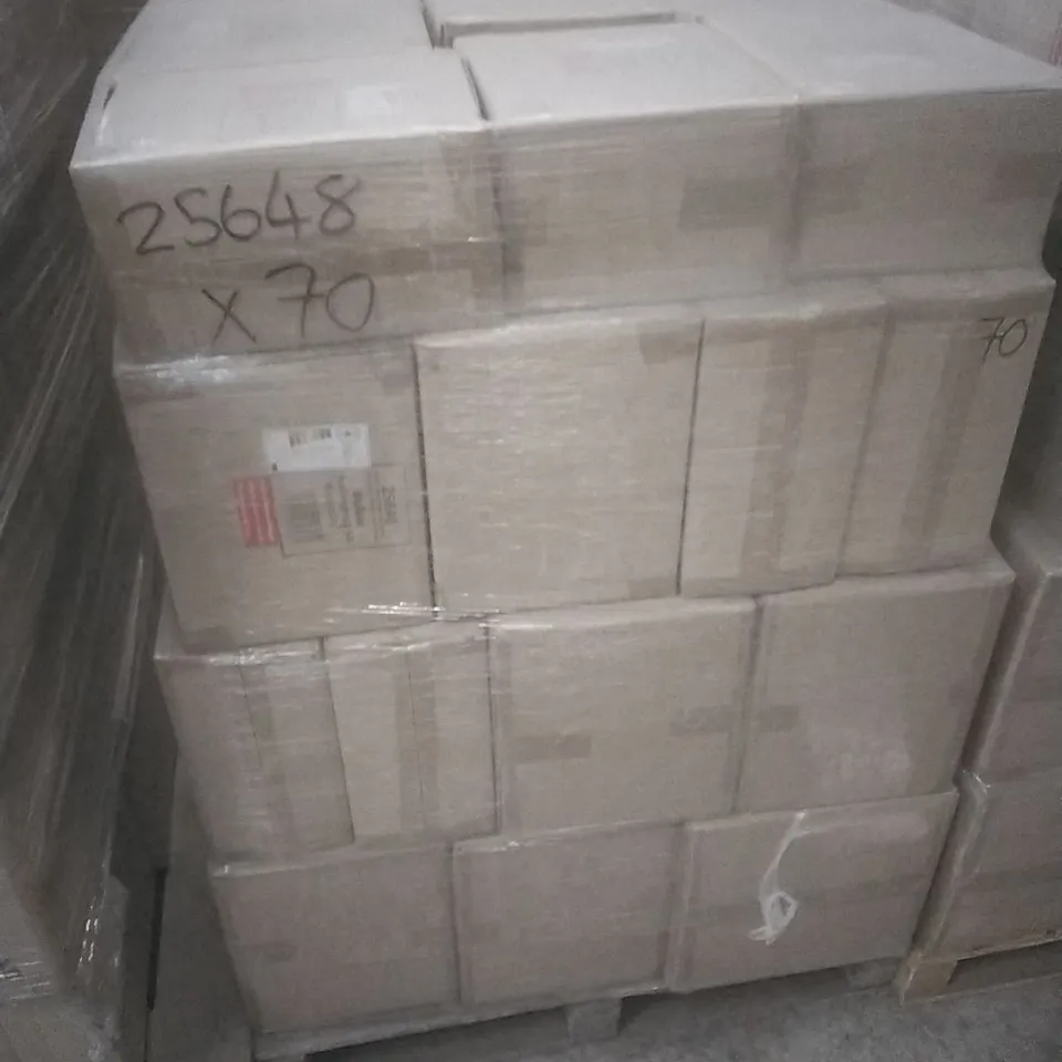 A PALLET CONTAINING APPROXIMATELY 60 EURO PAIR OF TEARDROP TOUCH TABLE LAMP COPPER BLACK SHADE