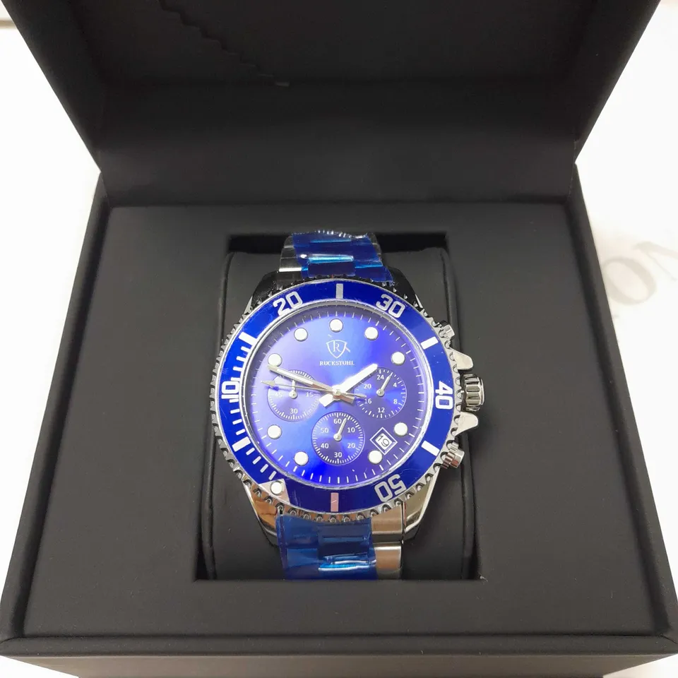 RUCKSTUHL CHRONOGRAPH TRIPLE DIAL BRACELET STRAP WRISTWATCH