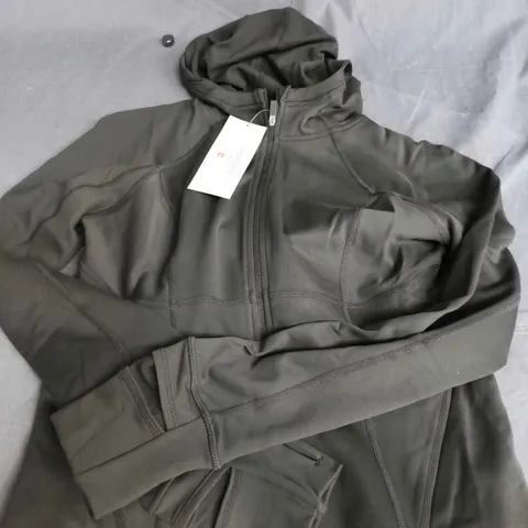 SWEAT BETTY LONDON PRO RUN ZIP UP JACKET – SIZE M, NORI GREEN