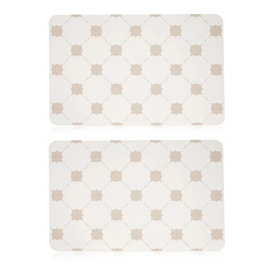 SIMPLI SET OF 2 QUICK DRYING STONE BATH MATS IN STONE