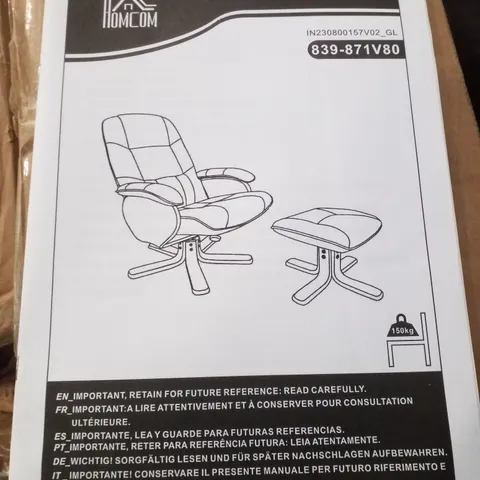 BOXED UPHOLSTERED SWIVEL RECLINER - GREY FABRIC