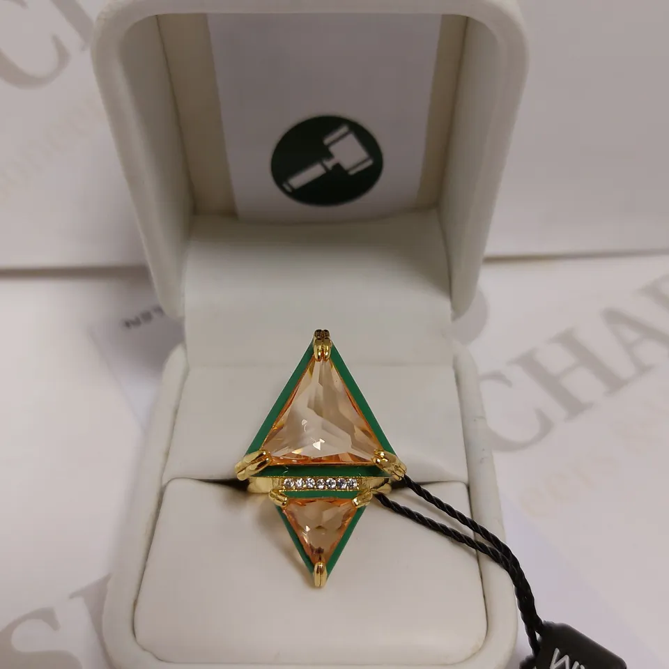 KAREN MILLEN GOLD EFFECT COCKTAIL RING