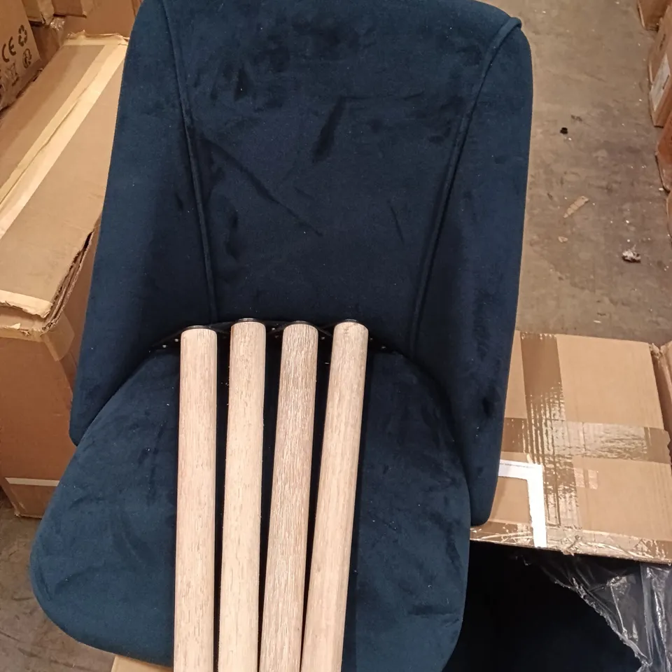 BOXED VELVET DINING CHAIR (SET OF 2) - DARK TEAL BLUE (1 BOX)