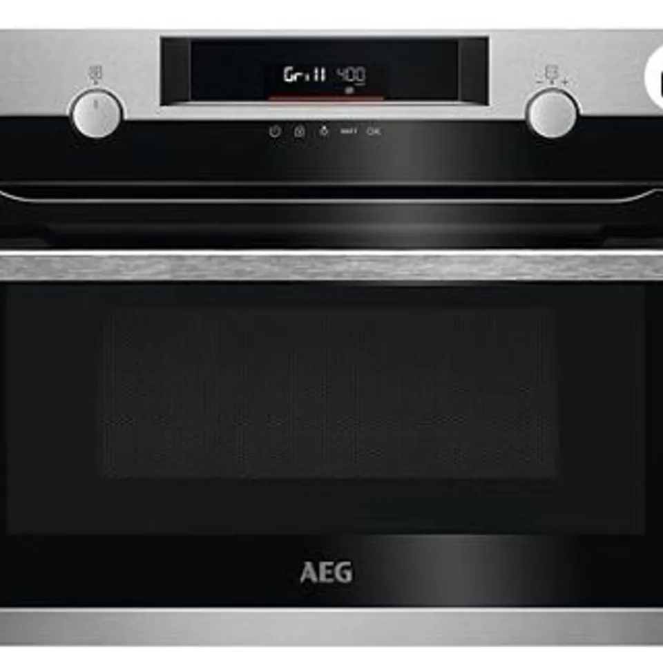 AEG 6000 SOLO MICROWAVE & GRILL BUILT IN OVEN KME525860M, 42L CAPACITY, MULTIPLE FUNCTIONS, DEFROSTING, CLEAN ENAMEL, LED DISPLAY, CHILD LOCK, ANTIFINGERPRINT COATING, STAINLESS STEEL