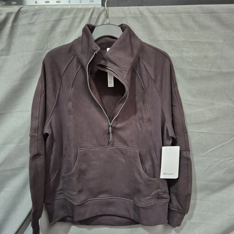 LULULEMON ZIP-UP HOODIE – MAUVE/PURPLE, PULLOVER WITH KANGAROO POCKET - SIZE M/L