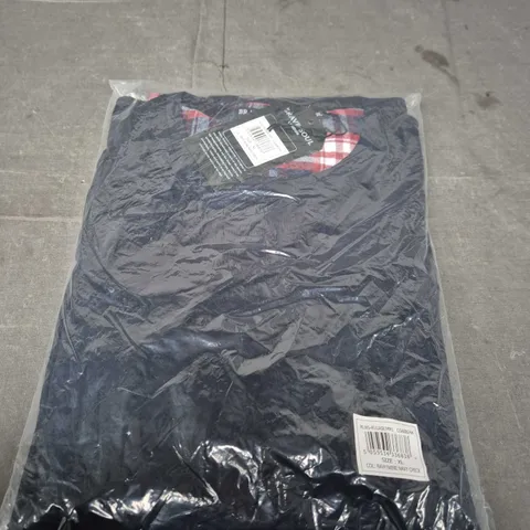 BRAVE SOUL LONDON NAVY/WINE CHECK GARMENT – XL 