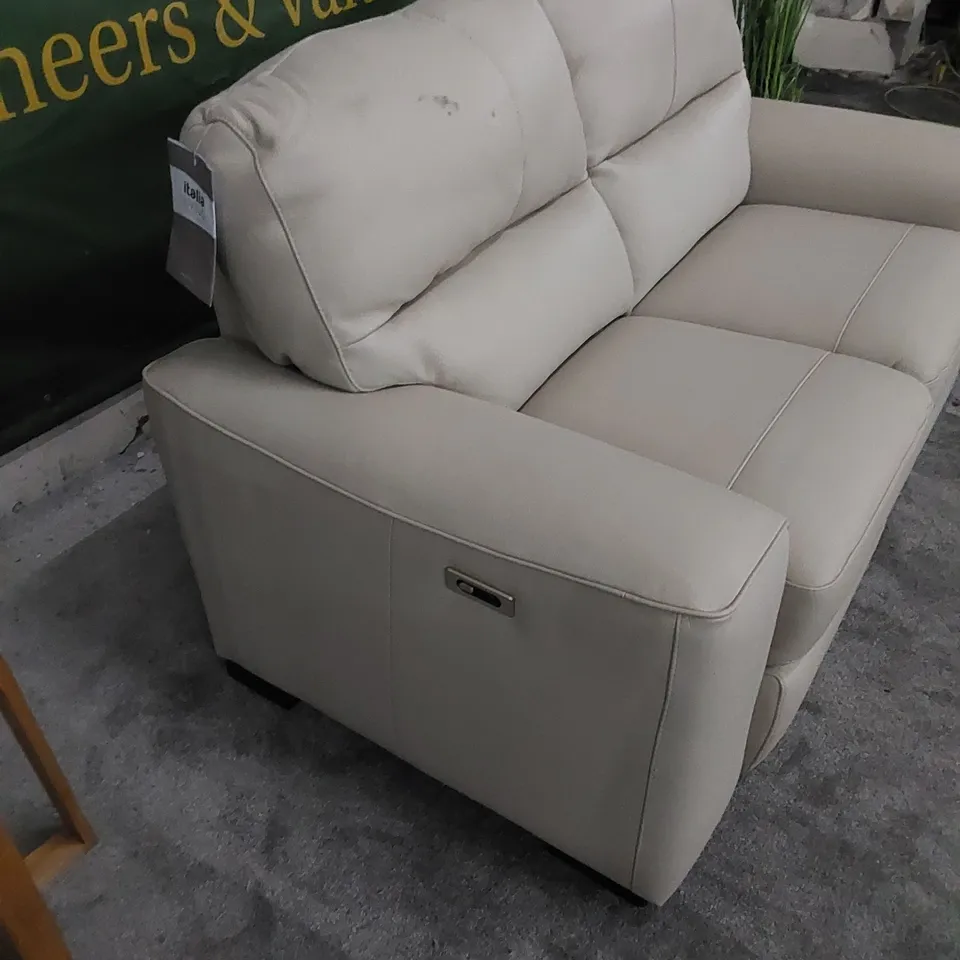 QUALITY DESIGNER SELVA 2-SEATER RECLINING LOVESEAT IN LEATHER 