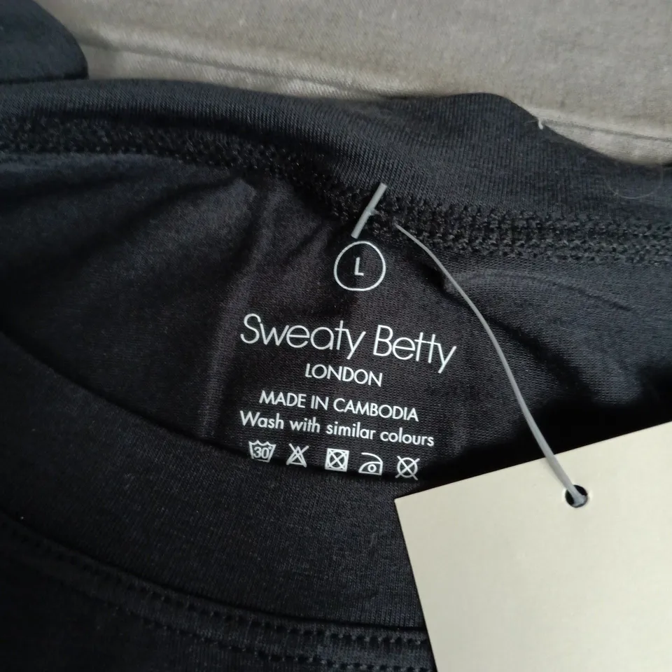 SWEATY BETTY LONDON BLACK BREATHE EASY BOXY T-SHIRT SB9084 – WOMEN'S, SIZE L