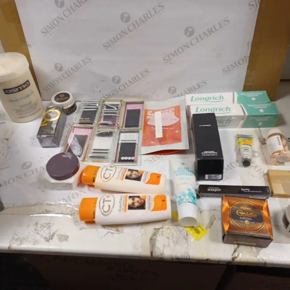 LOT OF APPROXIMATELY 20 HEALTH AND BEAUTY ITEMS TO INCLUDE LONGRICH TOOTHPASTE, THE BODY SHOP MANGO MOISTURIZER, AND ALOE COOLING LOTION ETC. 