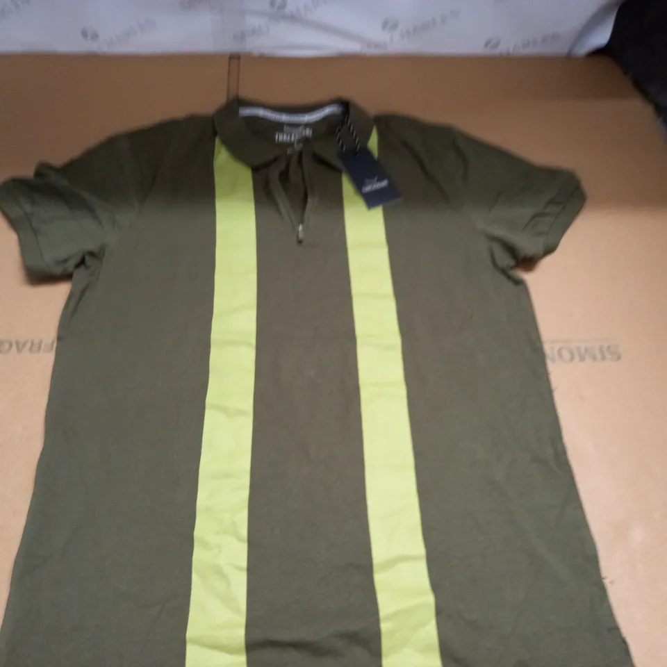 THREADBARE GREEN 1/4 ZIP SHIRT - L