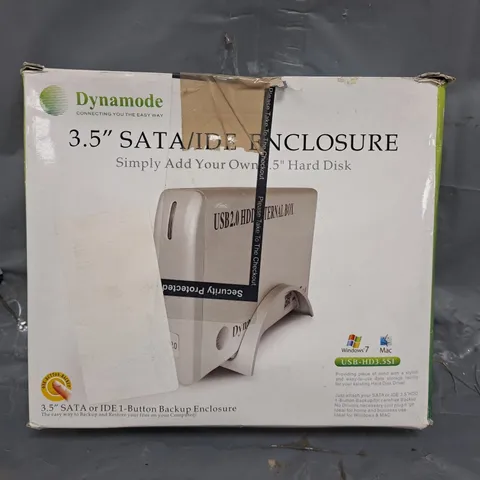 BOX OF APPROXIMATELY 10 DYNAMODE 3.5" SATA/IDE ENCLOSURES