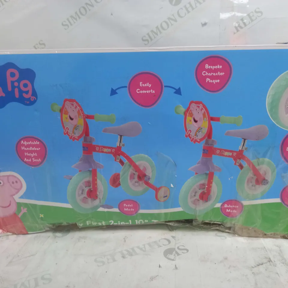 PEPPA PIG 2-IN-1 10 INCH TRAINING BIKE RRP £59.99
