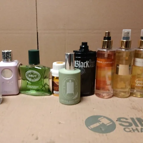 LOT OF 10 ASSORTED UNBOXED EAU DE PARFUMS TO INCLUDE BRUT, TOTAL WARDROBE AND DIRHAM WARDI