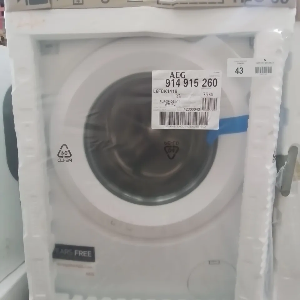 AEG L6FBK141B WHITE, 10KG 1400 SPIN A+++ WASHING MACHINE