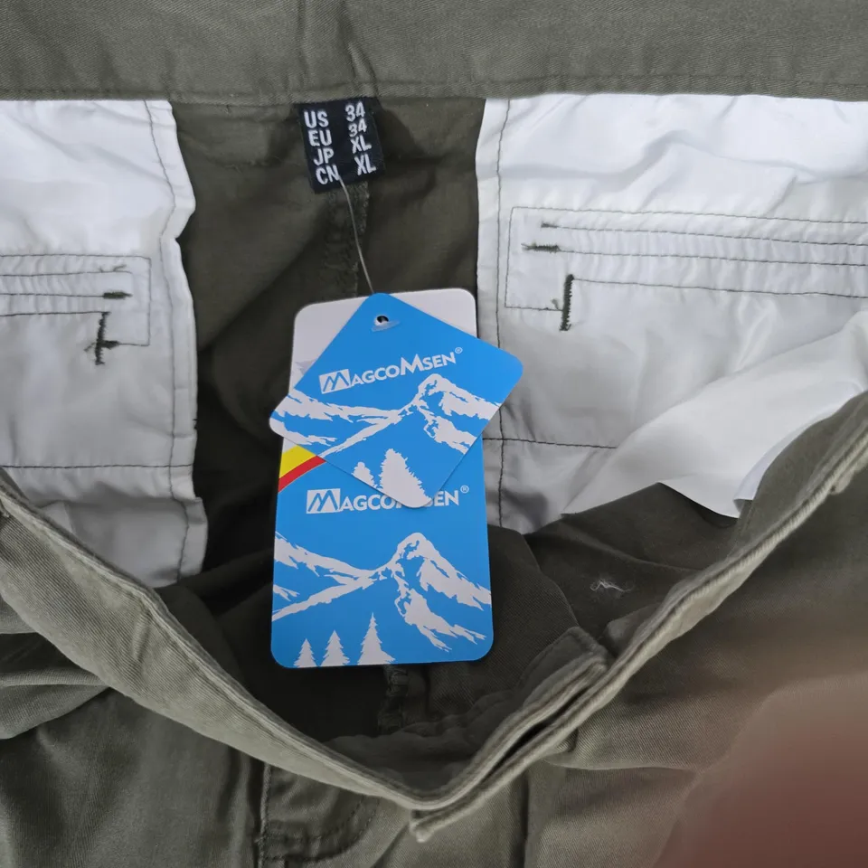 Magcomsen AND KEFITEVD Cargo SHORTS – Olive/Khaki Green, 2 Pairs (US 34 & US 38) – Men's