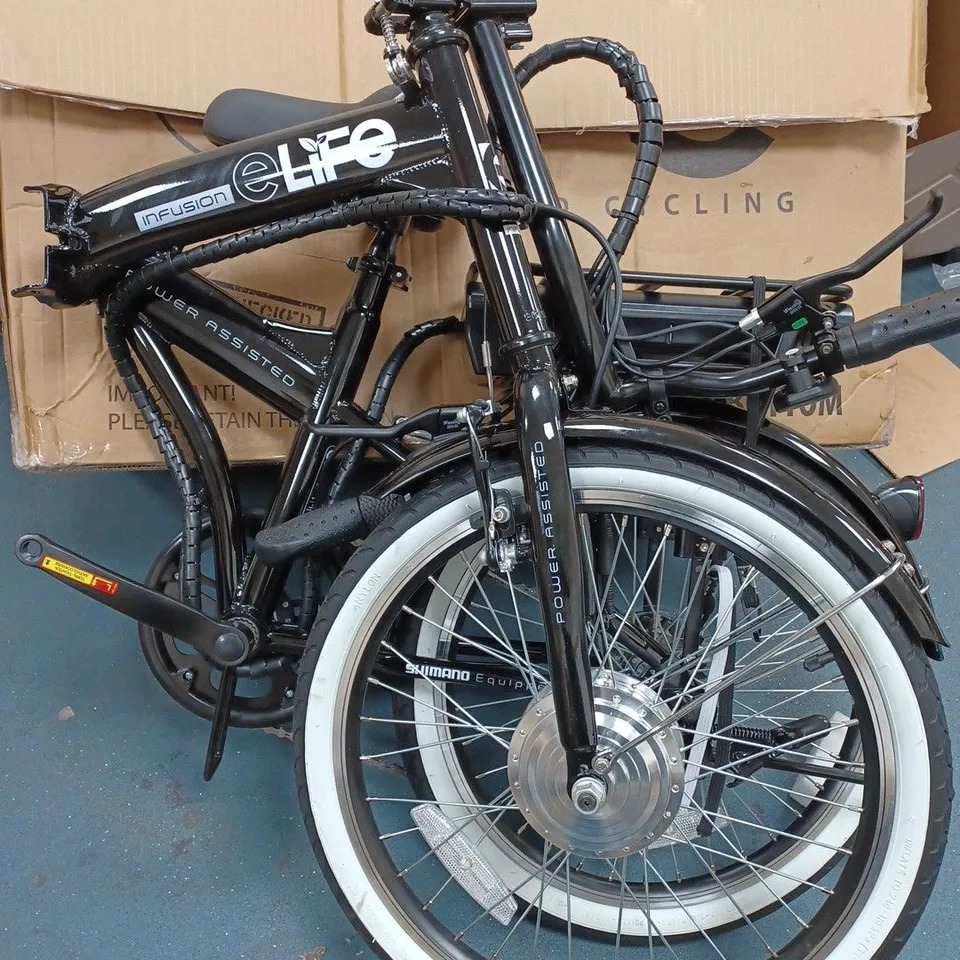 BOXED ELIFE INFUSION POWER ASSISTED FOLDABLE ELECTRIC BIKE - COLLECTION ONLY 