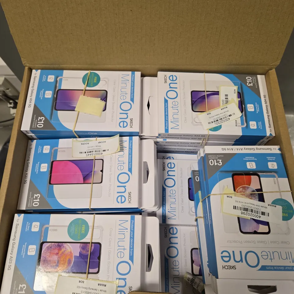 APPROXIMATELY 60 BOXED MINUTE ONE SAMSUNG GALAXY A23 GLASS SCREEN PROTECTORS 