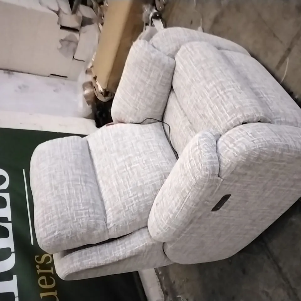 QUALITY BRITISH DESIGNED & MANUFACTURED G PLAN BEIGE/CREAM PATTERNED FABRIC ELECTRIC RECLINING ARMCHAIR