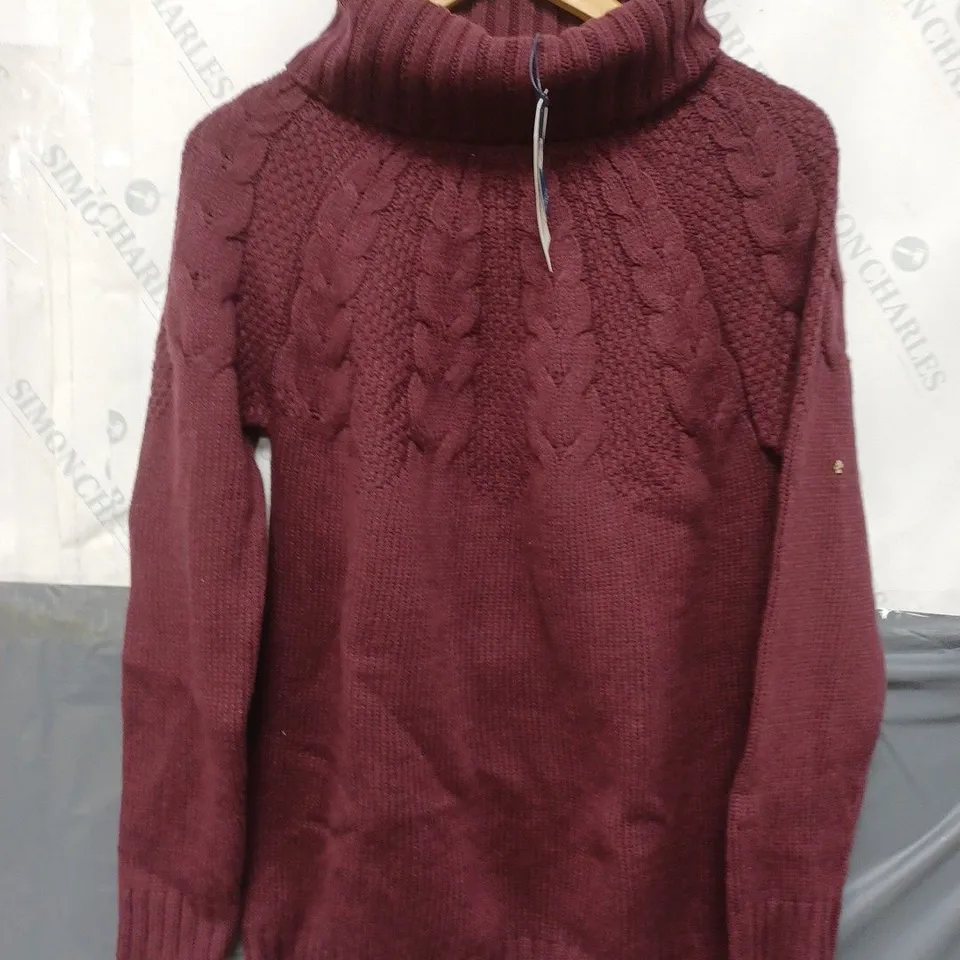 SEASALT CORNWALL ENTWINE JUMPER MERLOT - UK 10