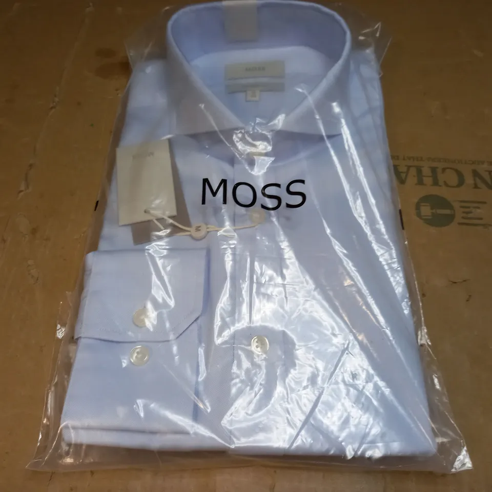 MOSS TAILORED LIGHT BLUE BUTTONED SHIRT - SIZE 15