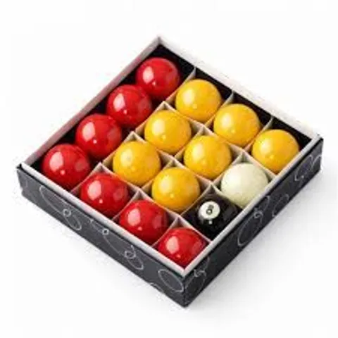 BOXED FULL SIZE UK REGULATION 16 RED AND YELLOW POOL BALL SET 2