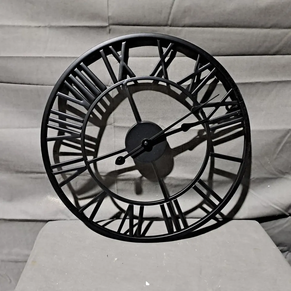 BOXED ROMAN NUMERAL WALL CLOCK 