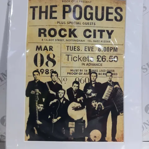 THE POGUES ROCK CITY VINTAGE STYLE PRINT