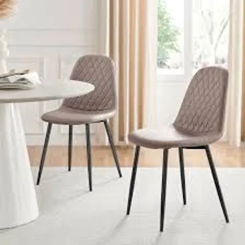 BOXED SET OF 2 CAPPUCCINO BEIGE CORONA DINING CHAIRS