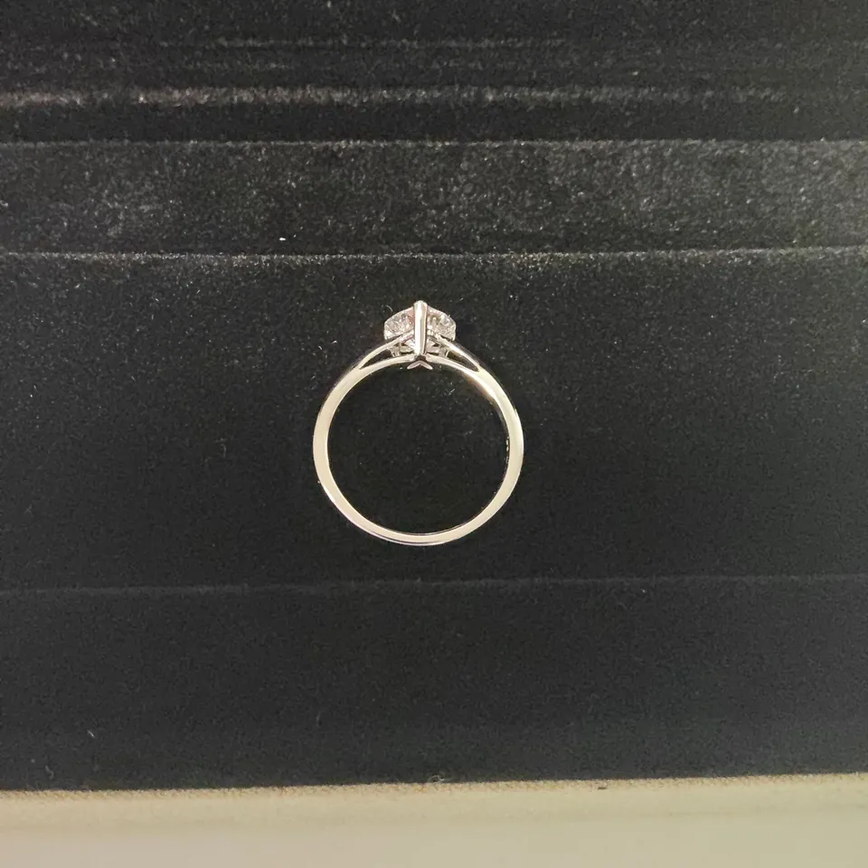 9CT WHITE GOLD SOLITAIRE RING SET WITH A LAB GROWN HEART SHAPE DIAMOND WEIGHING +-1.02CT