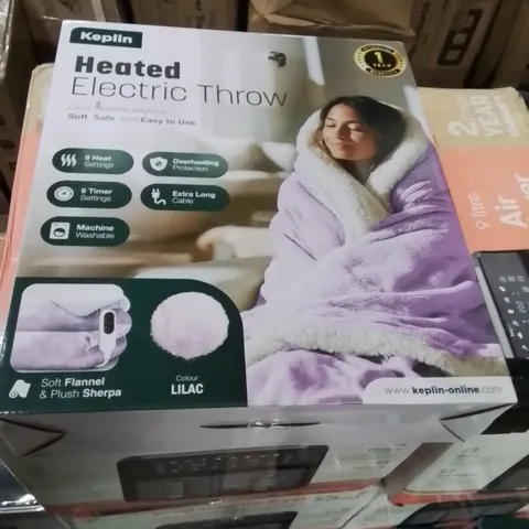 BOXED KEPLIN HEATED ELECTRIC THROW LILAC