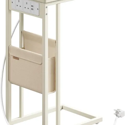 BOXED VASAGLE SIDE TABLE, BEDSIDE TABLE WITH CHARGING STATION