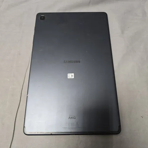 SAMSUNG TABLET – BLACK, REAR VIEW WITH AKG BRANDING 