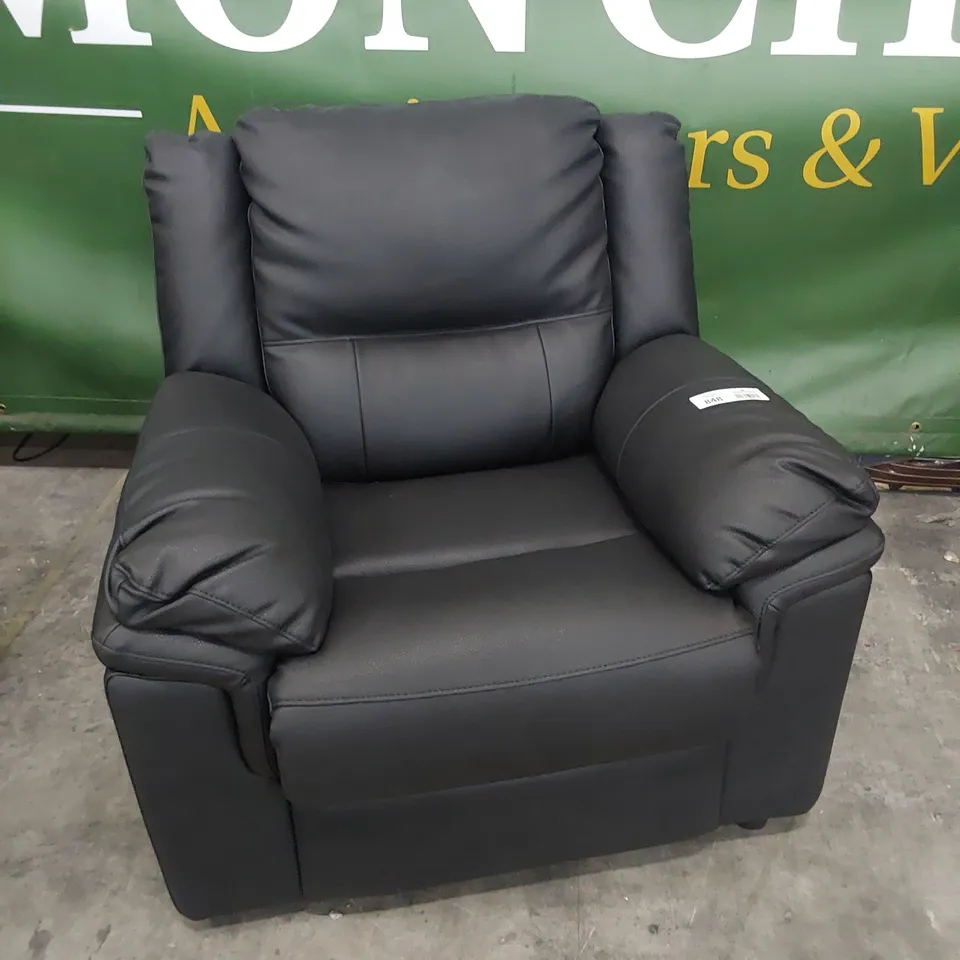 DESIGNER EASY CHAIR BLACK FAUX LEATHER