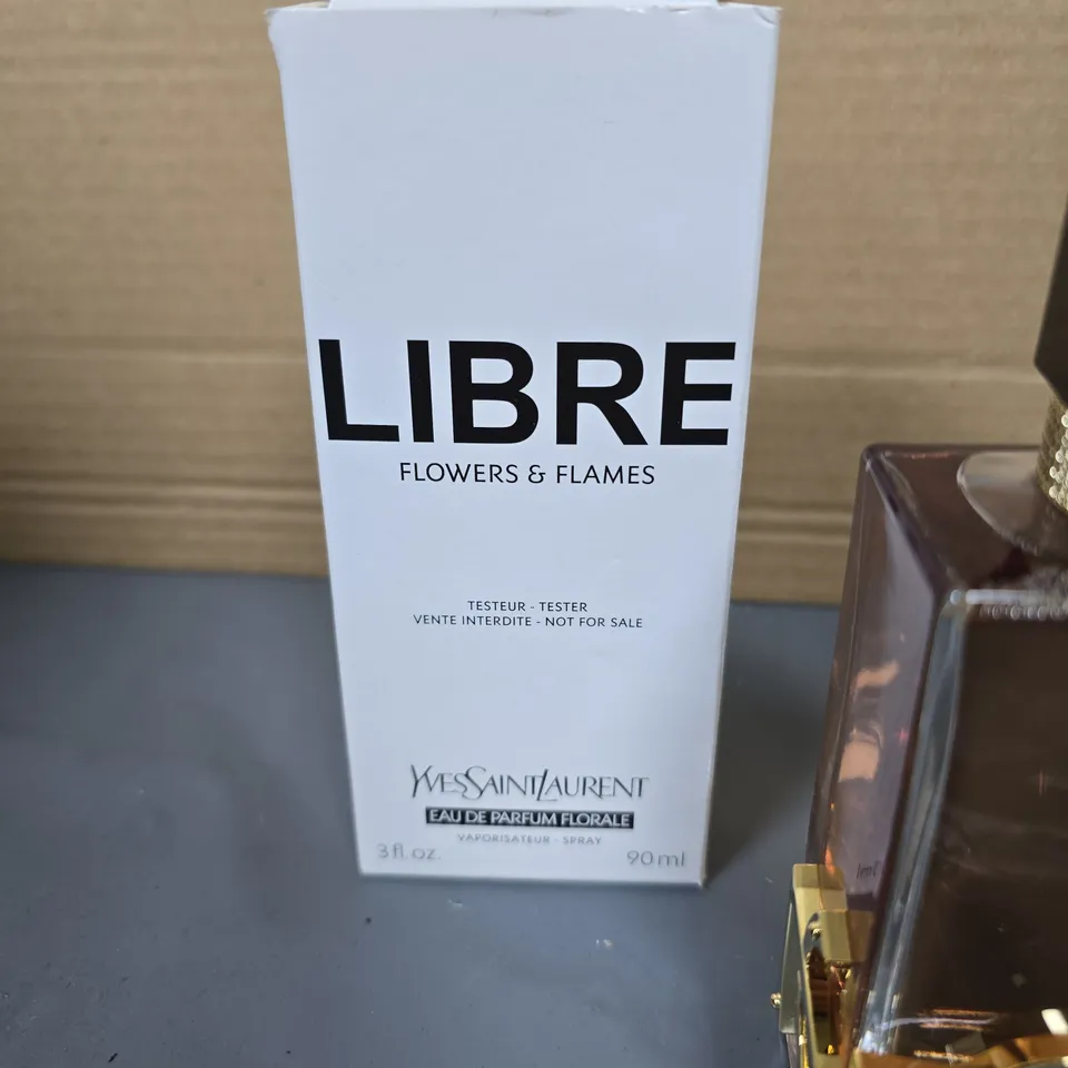 YVES SAINT LAURENT LIBRE FLOWERS & FLAMES EAU DE PARFUM FLORALE – 90 ML TESTER (NOT FOR SALE)