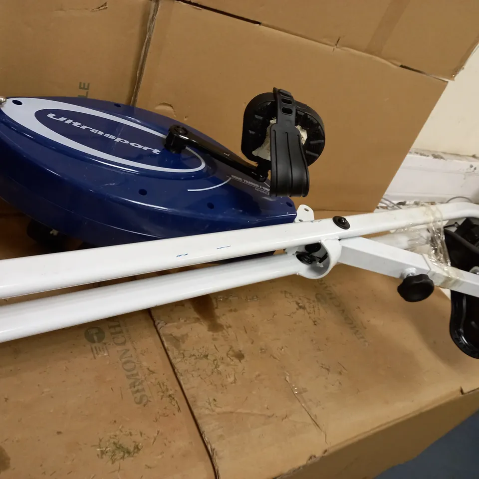 ULTRASPORT FOLDABLE EXERCISE BIKE WITH HAND PULSE SENSORS - BLUE AND WHITE - COLLECTION ONLY