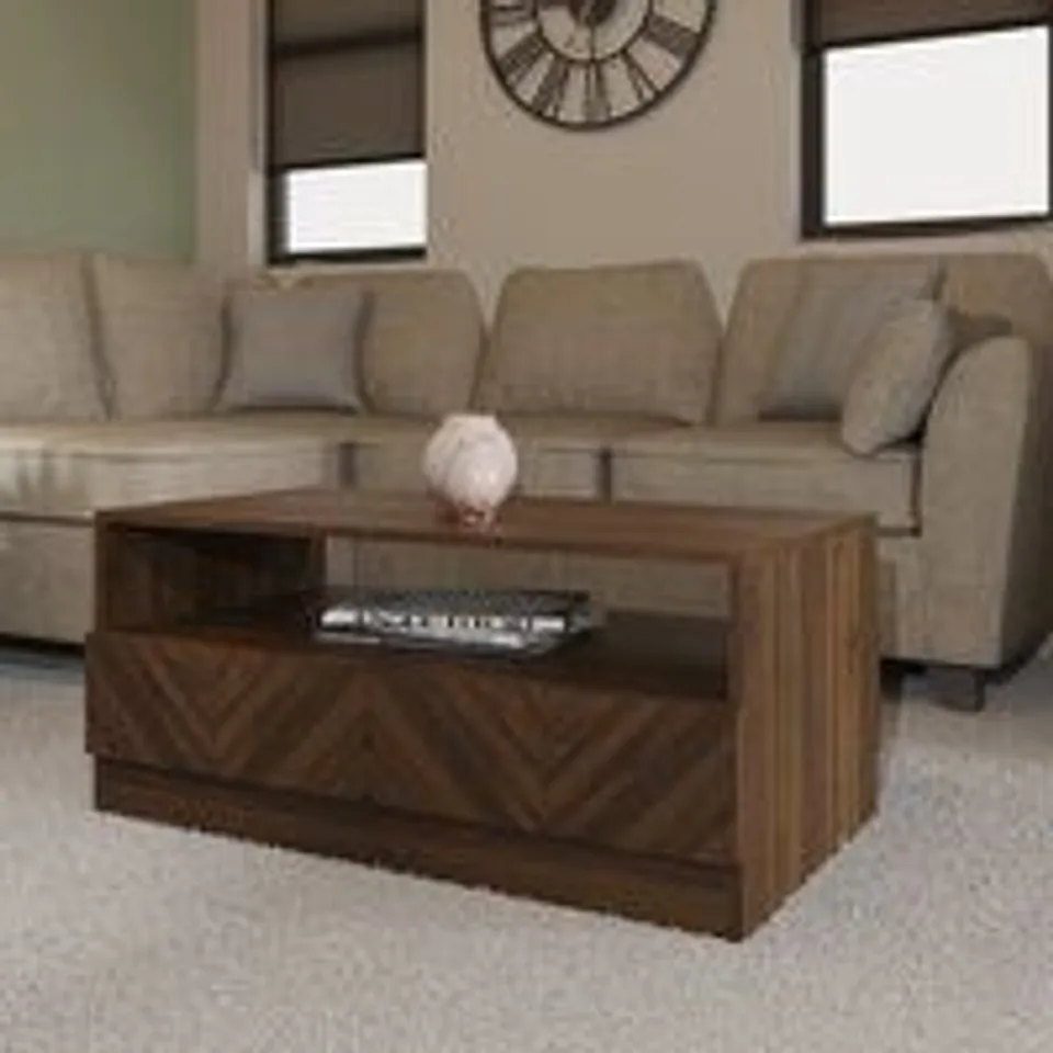 BOXED CATANIA COFFEE TABLE -ROYAL WALNUT-