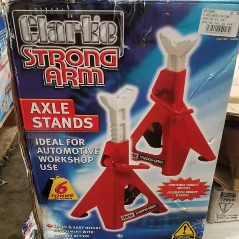 BOXED CLARKE CAX6TBC PAIR OF 6 TONNE AXLE STANDS (3T PER STAND)