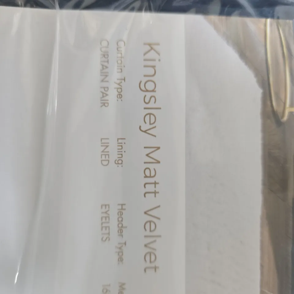 CATHERINE LANSFIELD KINGSLEY MATT VELVET CURTAINS NAVY, 66X90 INCH – LINED CURTAIN PAIR