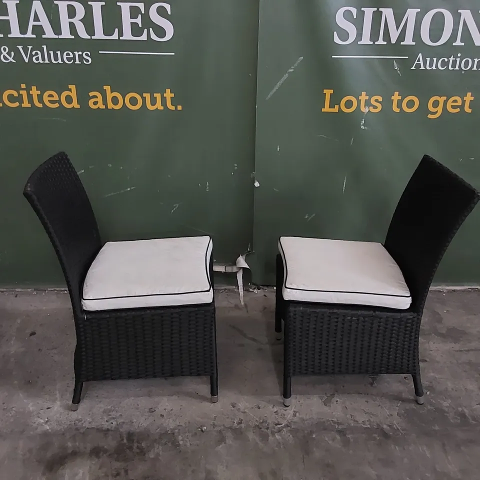 DESIGNER RATTAN SET OF 2 DINING CHAIRS