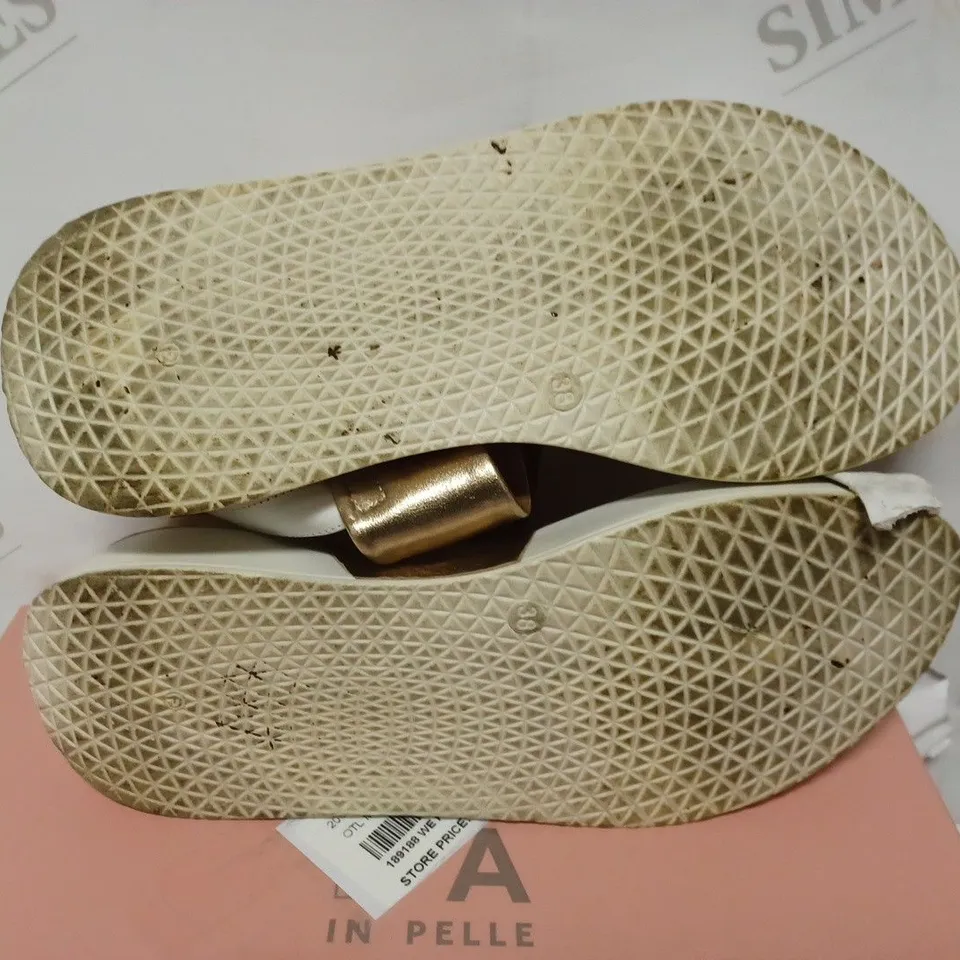 MODA IN PELLE ORAILIYA SANDAL SIZE 38 WHITE/GOLD